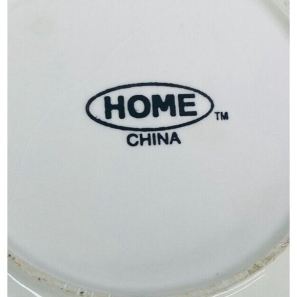 Home TM Blue Brush Strokes Embossed Detail Center Ceramic 10" Dinner Plate Set 4 - Picture 10 of 16